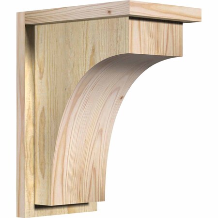 Ekena Millwork Huntington Rough Sawn Corbel w/Backplate, Douglas Fir, 8"W x 12"D x 16"H COR08X12X16HUN01RDF